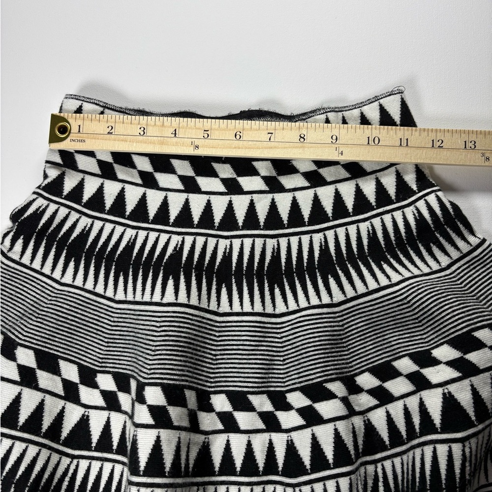 Mi Ami Black and White Geometric Skater Skirt - Picture 3 of 6